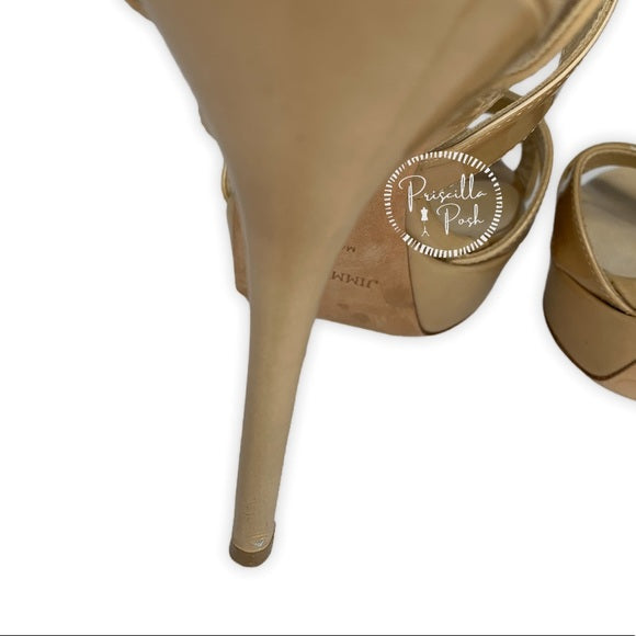 Jimmy Choo Nude Louisa Crisscross Platform Sandals