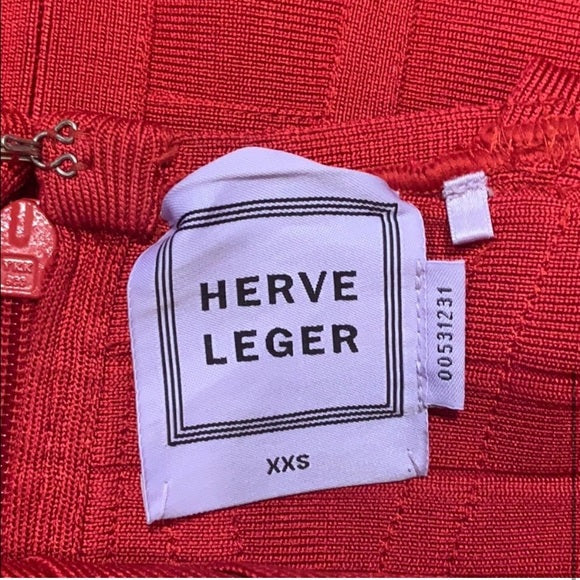 Herve Leger Luella Dress In Lipstick Red Bandage