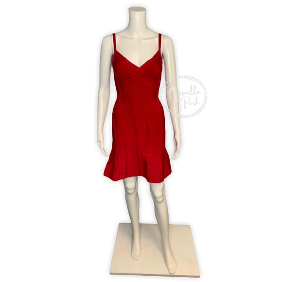 Herve Leger Luella Dress In Lipstick Red Bandage