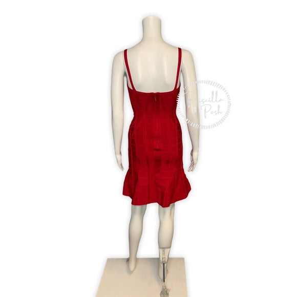 Herve Leger Luella Dress In Lipstick Red Bandage