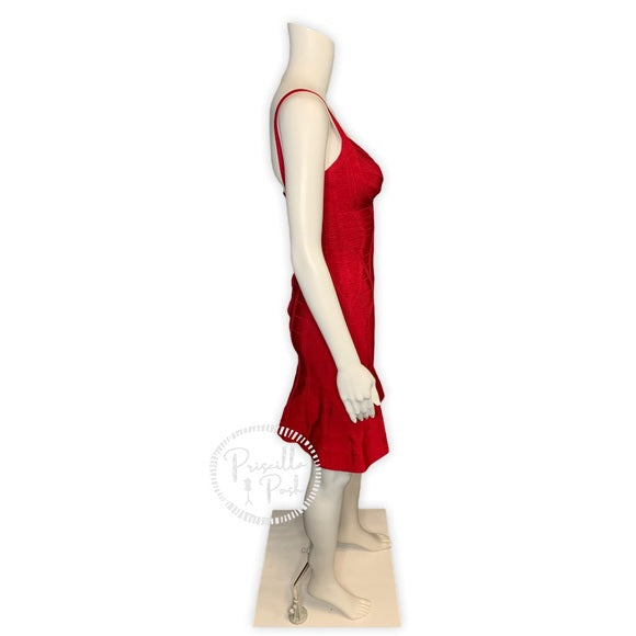 Herve Leger Luella Dress In Lipstick Red Bandage
