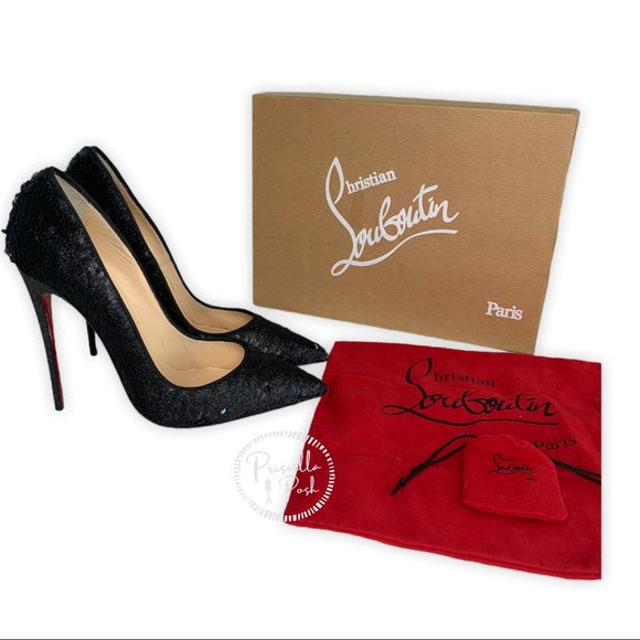 Christian Louboutin So Kate 120 Black Glitter 39.5