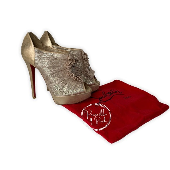 Christian Louboutin Gold Canon 140 Metallic Boots