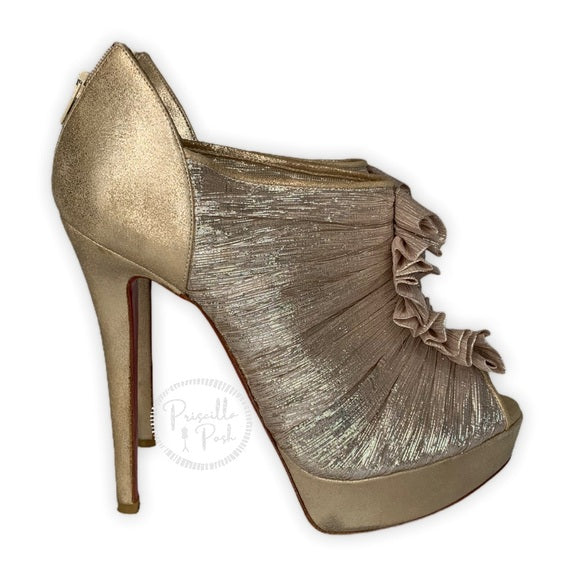 Christian Louboutin Gold Canon 140 Metallic Boots