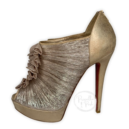 Christian Louboutin Gold Canon 140 Metallic Boots
