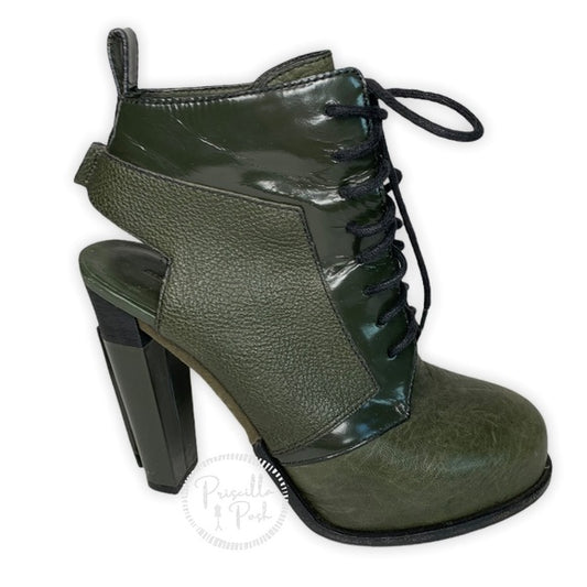 Alexander Wang Cutout Lace-up Leather Ankle Boots