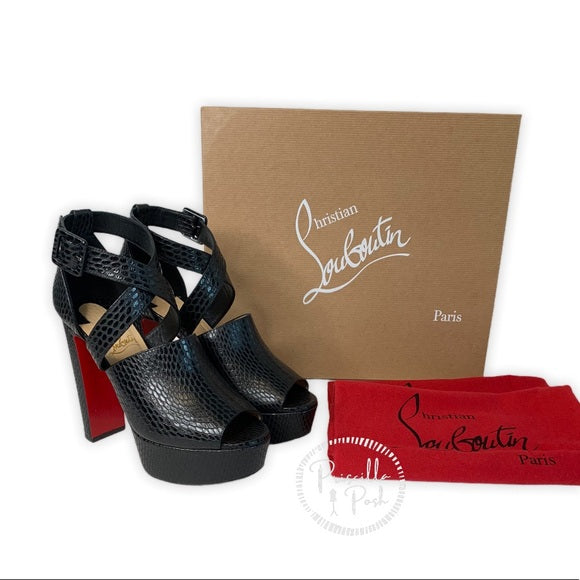 Christian Louboutin Snakeskin Platform Sandals