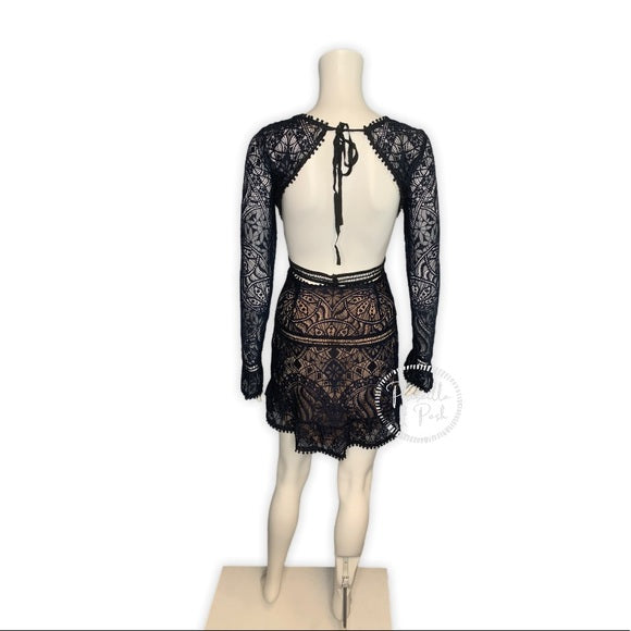 For Love & Lemons Emerie Cut Out Dress Navy Blue