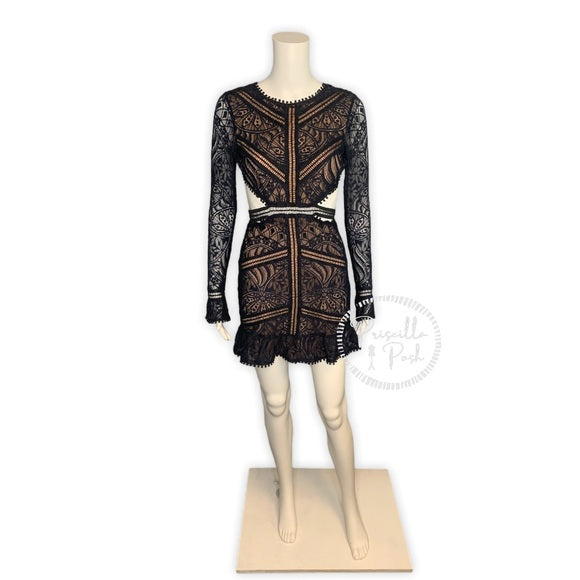 For Love & Lemons Emerie Cut Out Dress Navy Blue