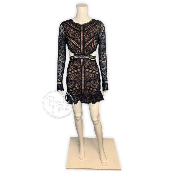 For Love & Lemons Emerie Cut Out Dress Navy Blue