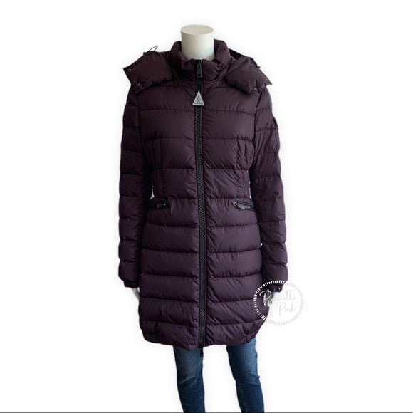 Moncler Long Goose Down Puffer Jacket Plum Purple