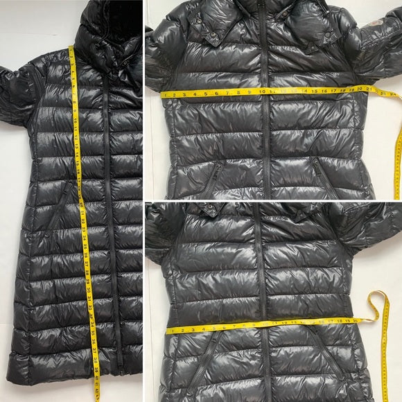 MONCLER Moka Shiny Fitted Puffer Coat with Hood