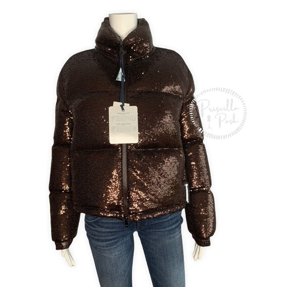 NWT Moncler Rimac Sequin Down Jacket Puffer Coat