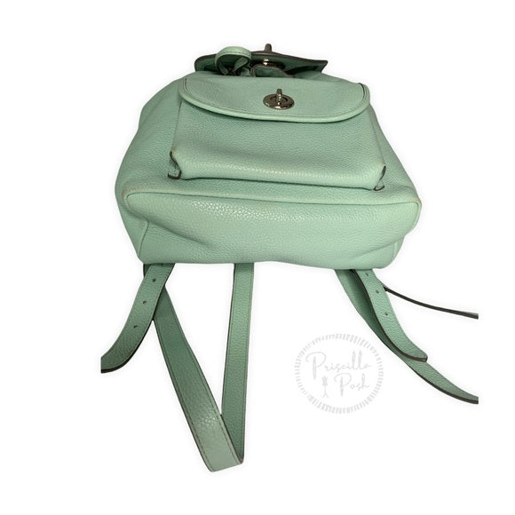 Coach Leather Rucksack Backpack Mint Green Seafoam