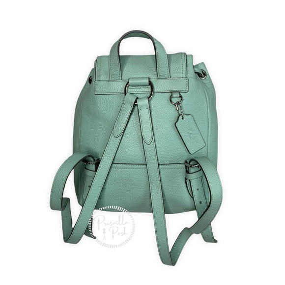 Coach Leather Rucksack Backpack Mint Green Seafoam
