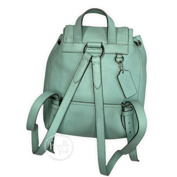Coach Leather Rucksack Backpack Mint Green Seafoam