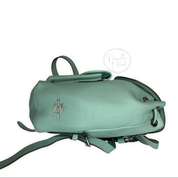 Coach Leather Rucksack Backpack Mint Green Seafoam