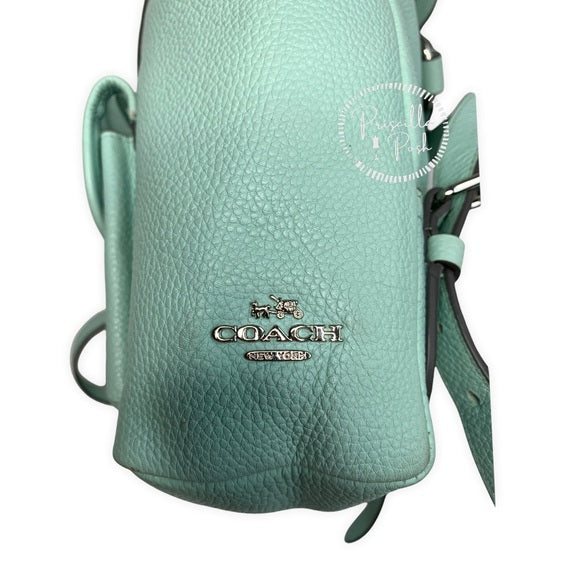 Coach Leather Rucksack Backpack Mint Green Seafoam