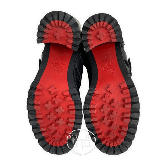 Christian Louboutin Black Leather Shearling Lined Boots