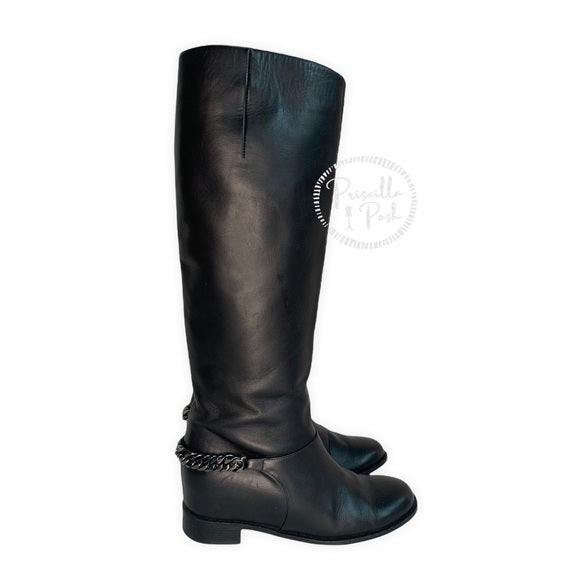 Christian Louboutin Black Leather Tall Knee Boot 36