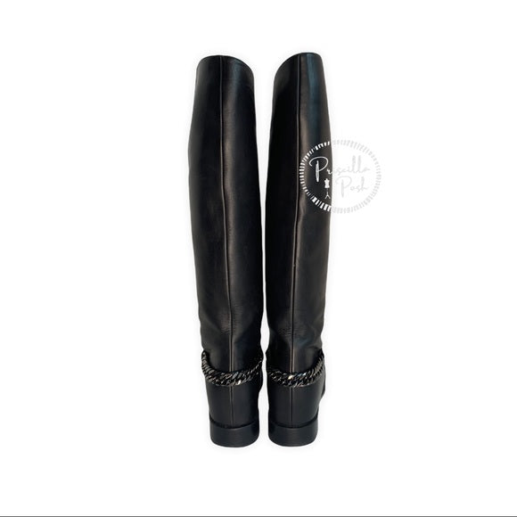 Christian Louboutin Black Leather Tall Knee Boot 36