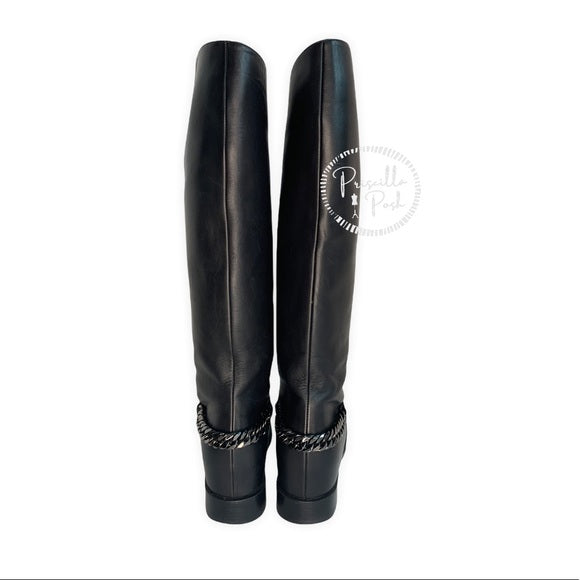 Christian Louboutin Black Leather Tall Knee Boot 36