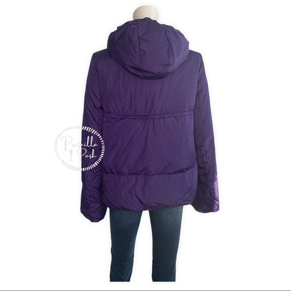 Moncler 'Amaryllis' Bell Sleeve Down Jacket Purple Puffer Coat