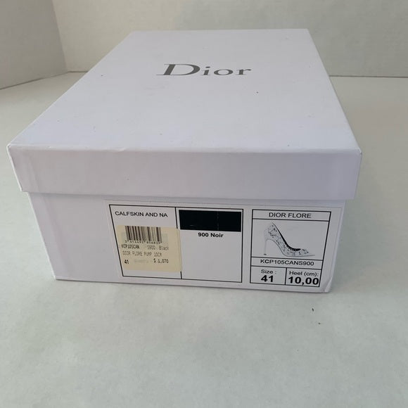 Christian Dior Black Leather Laser Cut Flore Pumps