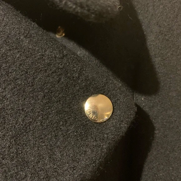 Chloé Washed Wool Melton Moto Jacket Black Jacket