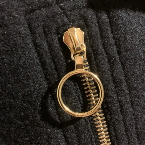 Chloé Washed Wool Melton Moto Jacket Black Jacket