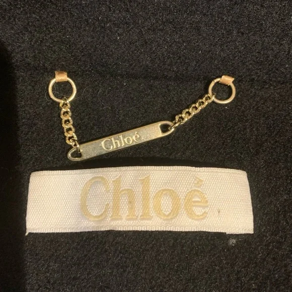 Chloé Washed Wool Melton Moto Jacket Black Jacket
