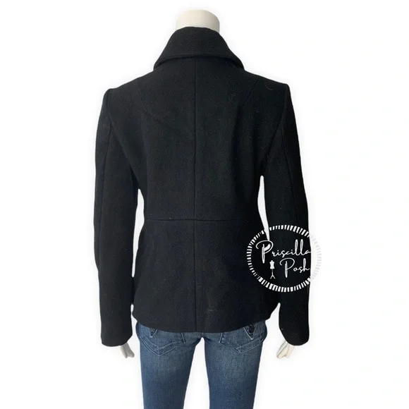 Chloé Washed Wool Melton Moto Jacket Black Jacket