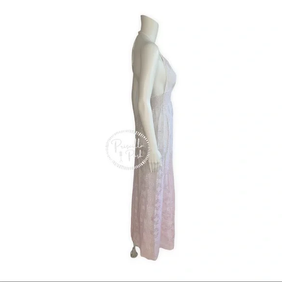 LoveShackFancy Beach Shack Lace Maxi Dress Halter Neck Backless Ombre Lace