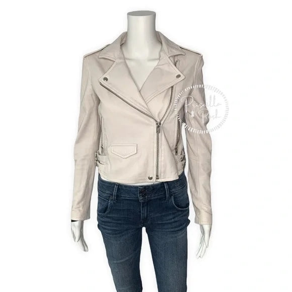 NWT IRO - Ashville Leather Jacket in Cloudy White