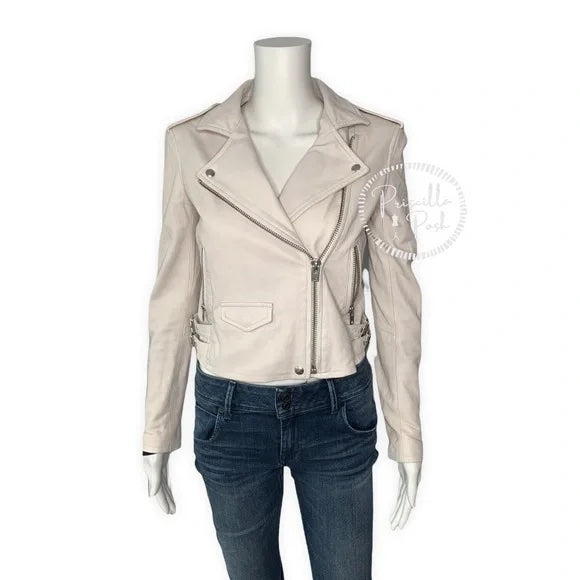 NWT IRO - Ashville Leather Jacket in Cloudy White
