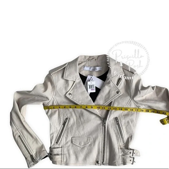 NWT IRO - Ashville Leather Jacket in Cloudy White