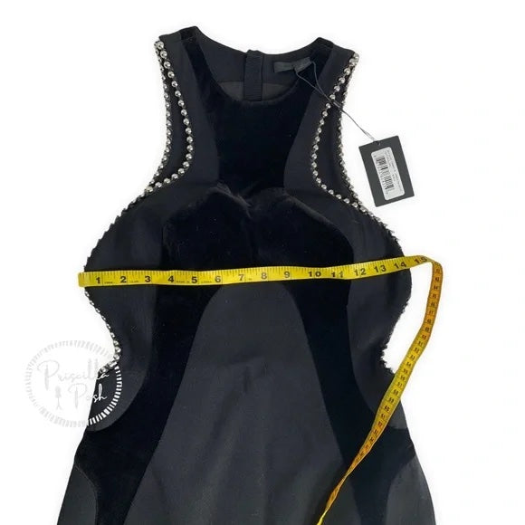 NWT ALEXANDER WANG Ball-chain Accent Paneled Dress In Black $1495 Runway Dress