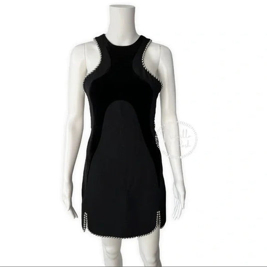 NWT ALEXANDER WANG Ball-chain Accent Paneled Dress In Black $1495 Runway Dress