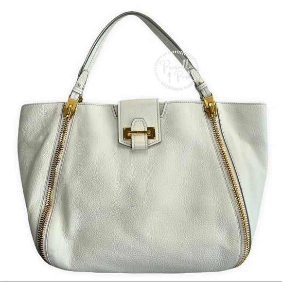 TOM FORD Sedgwick Medium Zip Tote Bag, White