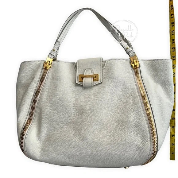 TOM FORD Sedgwick Medium Zip Tote Bag, White