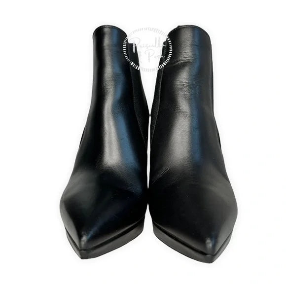 Christian Louboutin Crochinetta 100 black leather heeled ankle boots pointy toe 37.5