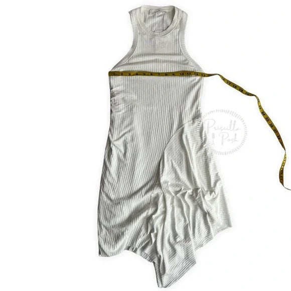 NWT A.L.C. White High neck asymmetric ribbed Bea Dress