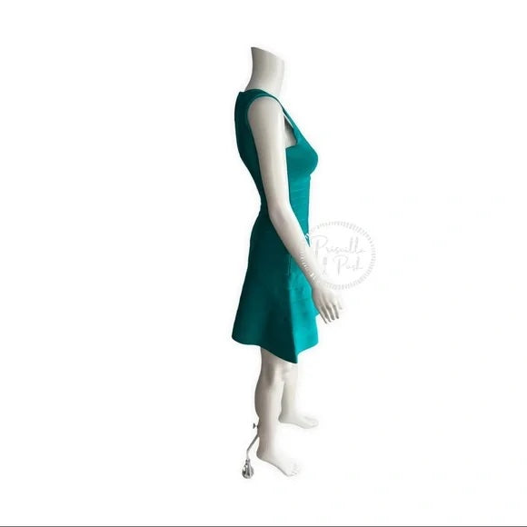 NWT HERVE LEGER Women's Sleeveless Bandage Dress In Turquoise