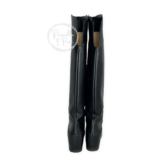 Christian Louboutin Black Leather Beatrice Over-the-knee Leather Red Sole Boots