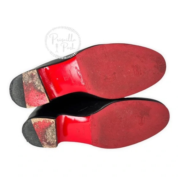 Christian Louboutin Black Leather Beatrice Over-the-knee Leather Red Sole Boots