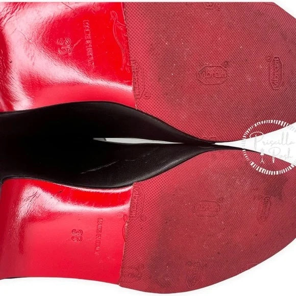 Christian Louboutin Black Leather Beatrice Over-the-knee Leather Red Sole Boots