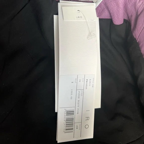 NWT IRO Han Leather Moto Jacket Purple Leather Motorcycle Jacket