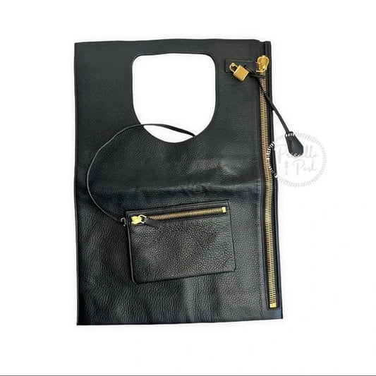 NEW Tom Ford Large ALIX Leather Padlock & Zip Clutch Shoulder Bag