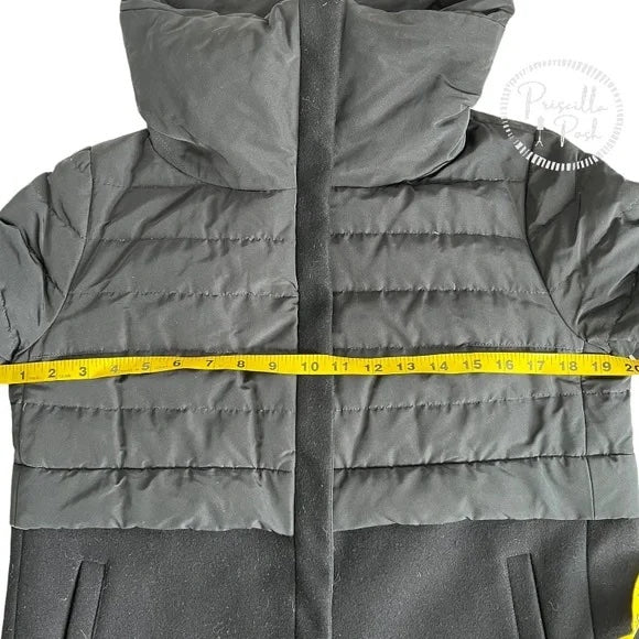 Moncler Rosier Black long Puffer Peplum Ruffle Hem