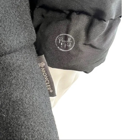 Moncler Rosier Black long Puffer Peplum Ruffle Hem